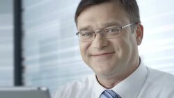 HD: Portrait Of A Businessman In The Office Stock Footage