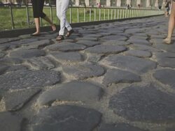 Roman Road by the Coliseum Stock Footage