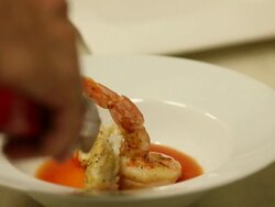 MS Prawn dish preparation at a kitchen / Sao Paulo, Brazil Stock Footage