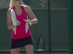 Women playing tennis. - Super Slow Motion - filmed at 240 fps Stock Footage