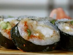SUSHI ROLL-LOBSTER-1080HD Stock Footage