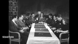 Walter Pidgeon reads statement in Chicago, IL, regarding Screen Actors Guild request for intervention in 1946 Hollywood labor strike News Clip