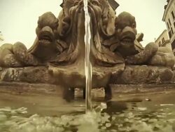 Emerging from Pantheon Fountain in Rome Stock Footage