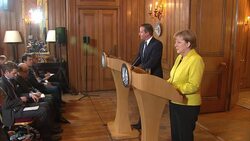 Angela Merkel & David Cameron hold press conference News Clip