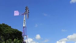 windmill electric power at Thailand Stock Footage
