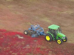 WS ARIEAL View of Bulldozer standing on field  / Maine, United States Stock Footage