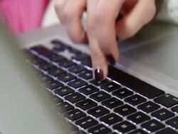 Woman hands typing keypad close. Stock Footage
