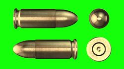 9 mm Bullet Return. Luma matte Stock Footage