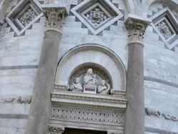 MS Detail of Leaning Tower of Pisa / Pisa, Tuscany, Italy Stock Footage