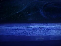 Night starry sky and an ocean. Slow mo Stock Footage