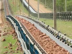 Earth moving by conveyor. Stock Footage
