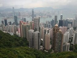 View From The Peak In Hong Kong Stock Footage