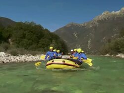 HD: Team Having Fun Rafting Stock Footage