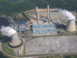 Aerial View of Power Plant Stock Footage