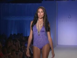 Models walk the runway during the Crystal Jin swimwear 2012 show Stock Footage