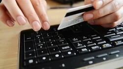 Online Shopping Credit Card Stock Footage