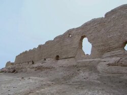 The Great Wall of China in the middle of a hot desert.  Stock Footage