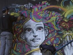Street Art In Rio De Janeiro - Graffiti Artists Stock Footage