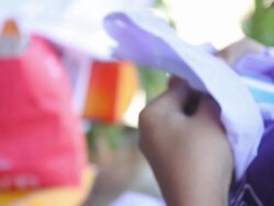 Hand embroidered name. Stock Footage