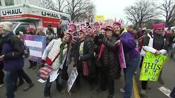 People Gathered For Women's March on Washington D.C. News Clip
