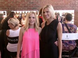 EVENT CAPSULE CHYRON - Kristen Bell And American Express - SoulCycle Ride Celebrating Epic Everyday Getaway Stock Footage