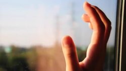 girl drumming the window with  fingers Stock Footage