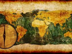 Grunge World with Compass Stock Footage