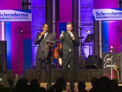 SPEECH: Bill Bellamy, Bob Saget auction at the Scleroderma Research Foundation's 'Cool Comedy - Hot Cuisine' at Beverly Hills CA. (Footage by WireImage Video/GettyImages) Stock Footage