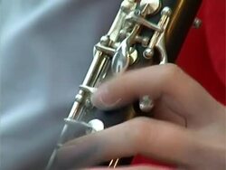 Woman playing clarinet Stock Footage
