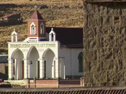 Templo Evangelica Bautista Getzemani, Evangelical Temple, Cala Cala, Bolivia Stock Footage
