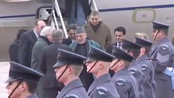 Hamid Karzai arrives for London talks Stock Footage