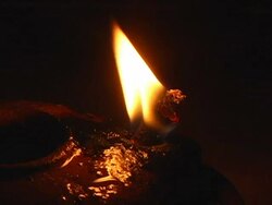 Oil Lamp Burning Wick Stock Footage