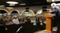 Trump Saying He Doesn't Finish Sentences Because His Audience Is So Smart And He Knows What They Want To Hear Rally Waterloo Iowa October 27 2015 Stock Footage