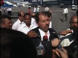 Nicaraguan President Daniel Ortega arrives for visit News Clip