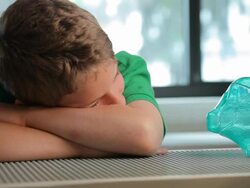 Boy and a Piggy Bank Stock Footage