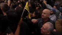 Gay protesters stage a kissing demo during Pope visit News Clip