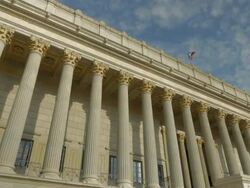 Palais de Justice, tourism,WS, PAN Stock Footage