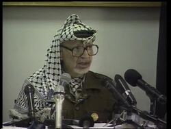 Arafat address on elections and latest tension in Gaza News Clip
