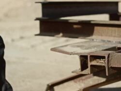 Man hammering outside Stock Footage