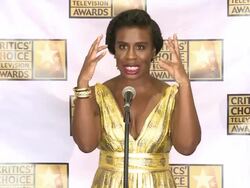 SPEECH - Uzo Aduba at the 2014 Critics' Choice Television Awards Stock Footage