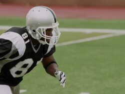 SLO MO, CU, PAN, American football player running with ball, Staten Island, New York, USA Stock Footage