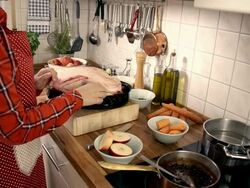 Preparing Holiday Goose Stock Footage