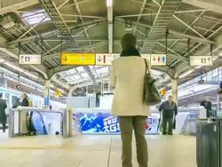 HD Time Lapse : crowd in JR Osaka Station , Japan Stock Footage
