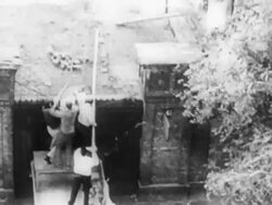 East Berliners escape over Berlin Wall Stock Footage