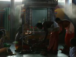 MS TD People attending ceremony in temple  / Batticaloa, Sri Lanka Stock Footage