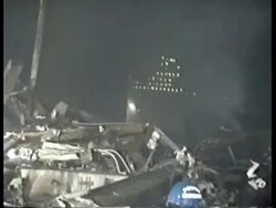 Night scenes at Ground Zero on 911 Stock Footage