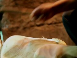 MS Shot of Craftsman making moai craft / Rapa Nui National Park, Easter Island, Chile  Stock Footage