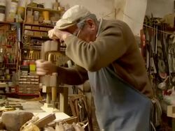 HD DOLLY: Old Fashion Carpentry Stock Footage