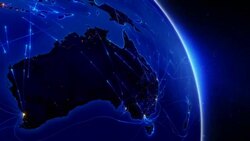 World connections. Aerial, maritime, terrestrial routes and country borders. Australia. Stock Footage