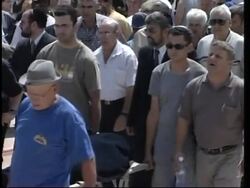 WRAP Funerals of bus bomb attack victims; Sharon News Clip
